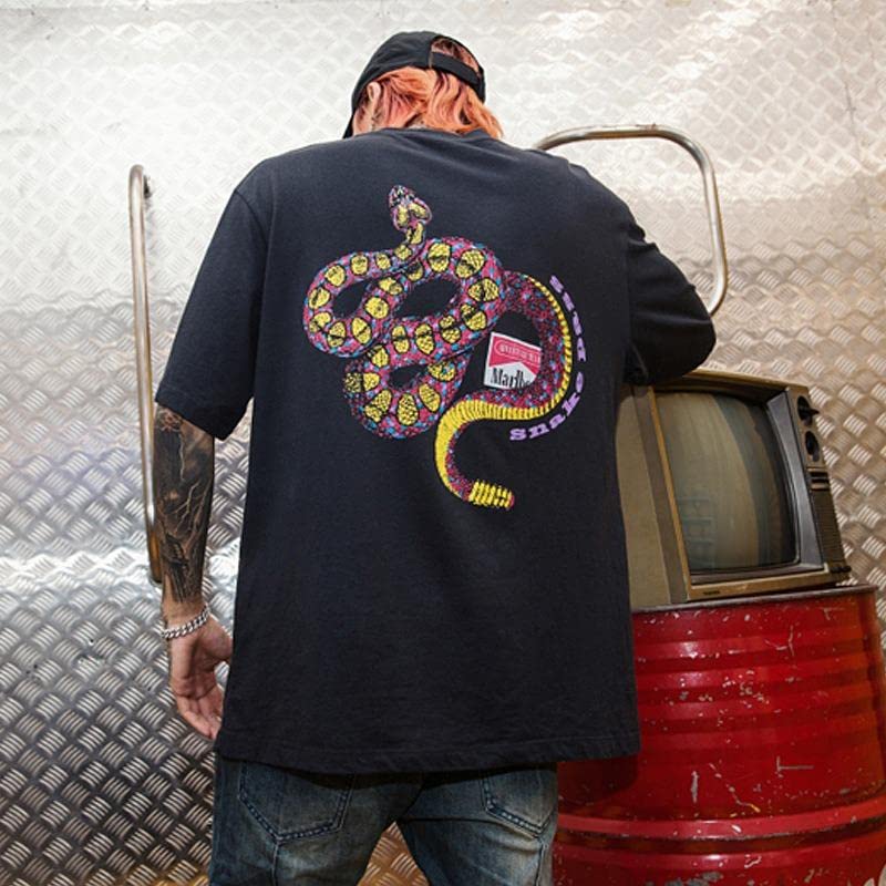 レア　USA製 マルボロ　エイサップロッキー着用　ビンテージ　tシャツ XL 古着 エイサップロッキー 着用 Marlboro Snake Pass Tee Black