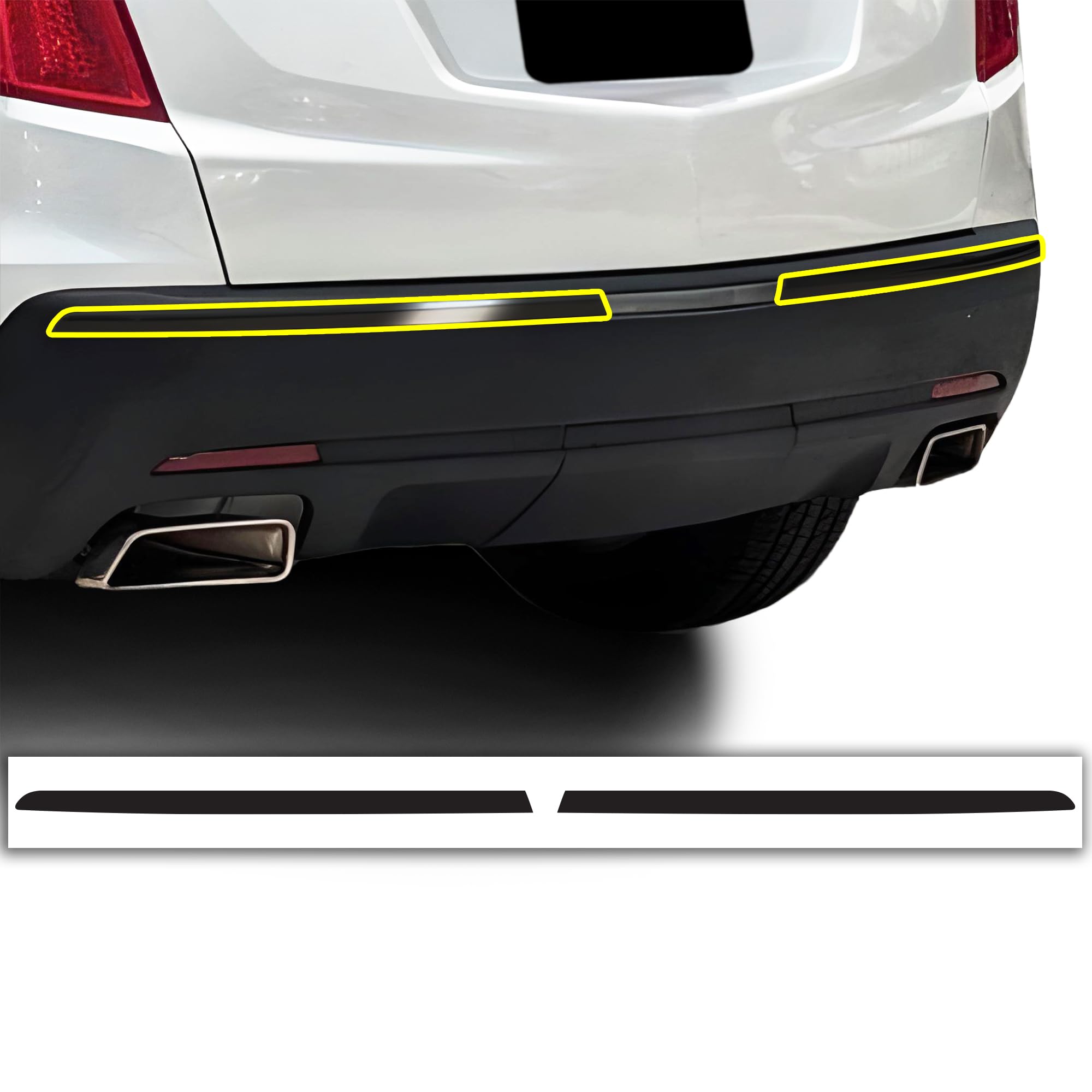BOGAR TECH DESIGNS Rear Bumper Chrome Delete Overlay Compatible with Cadillac XT5 2017-2025, Gloss Black