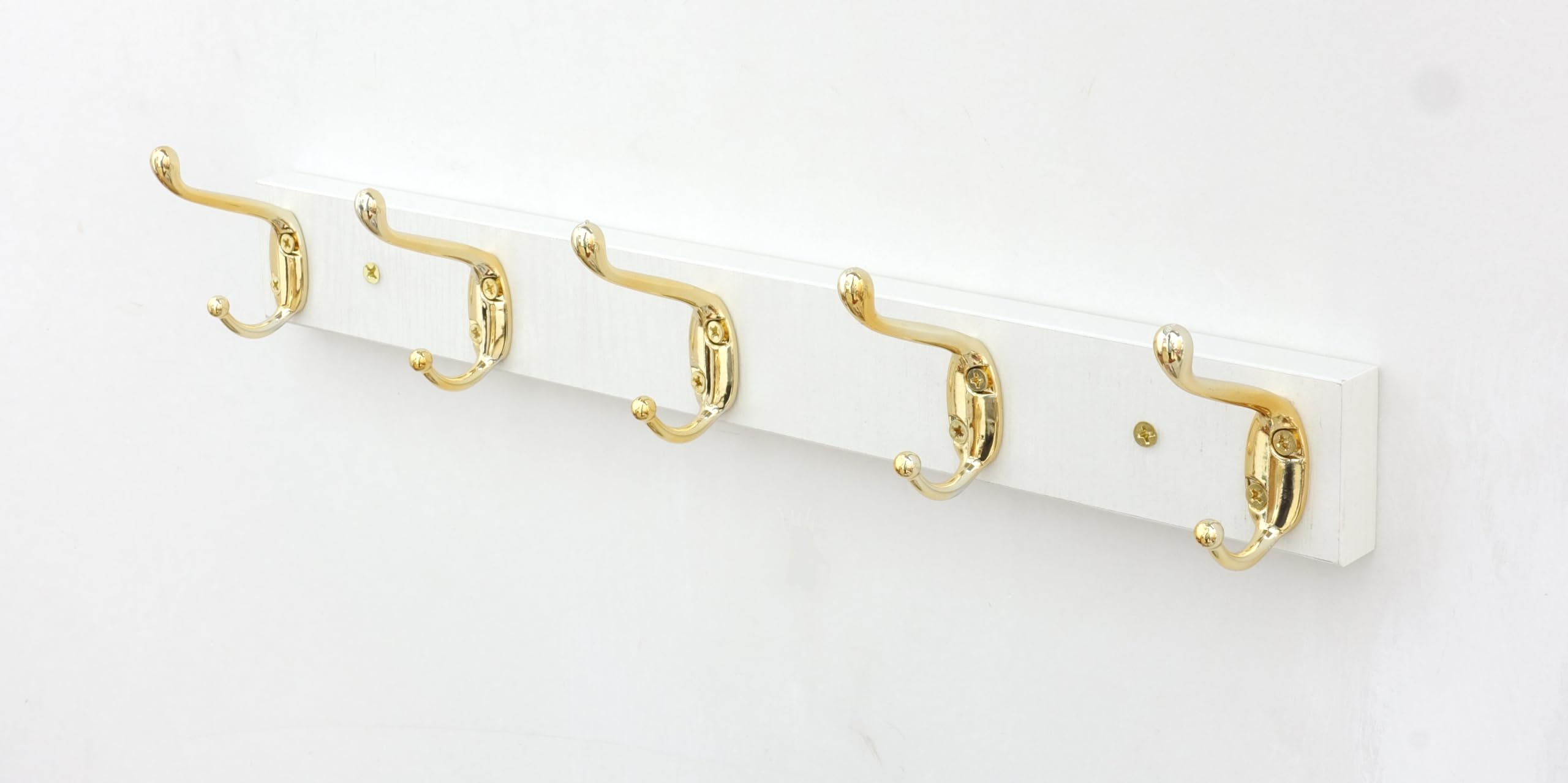 Perchero de pared, ganchos para pared, color dorado