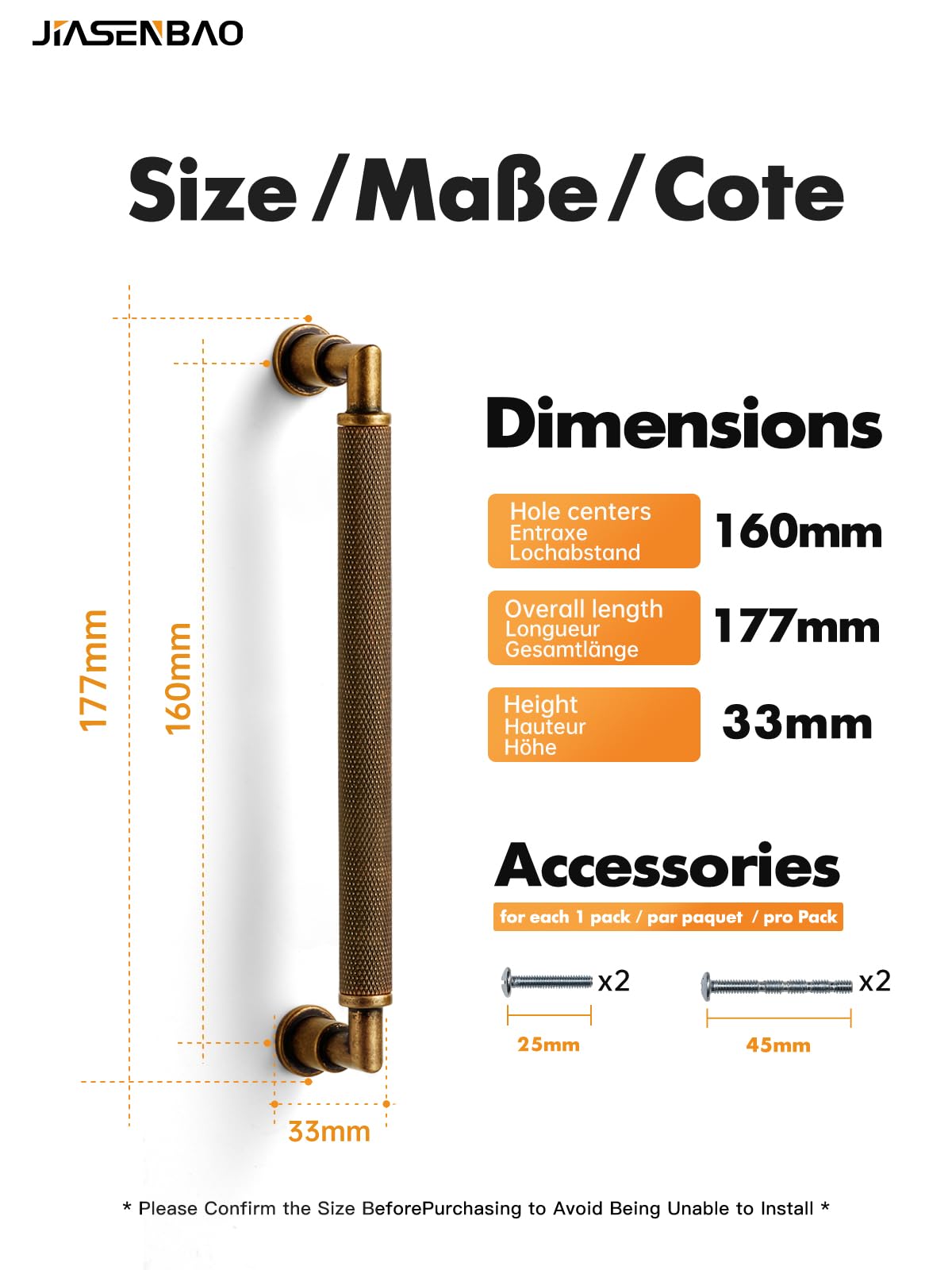 5 Pezzi Maniglie da Mobile in Ottone Antico, Distanza Fori 160mm, Zigrinate Stile Vintage per Cassetti, Bagno e Cassettiera - Barra in Lega di Zinco