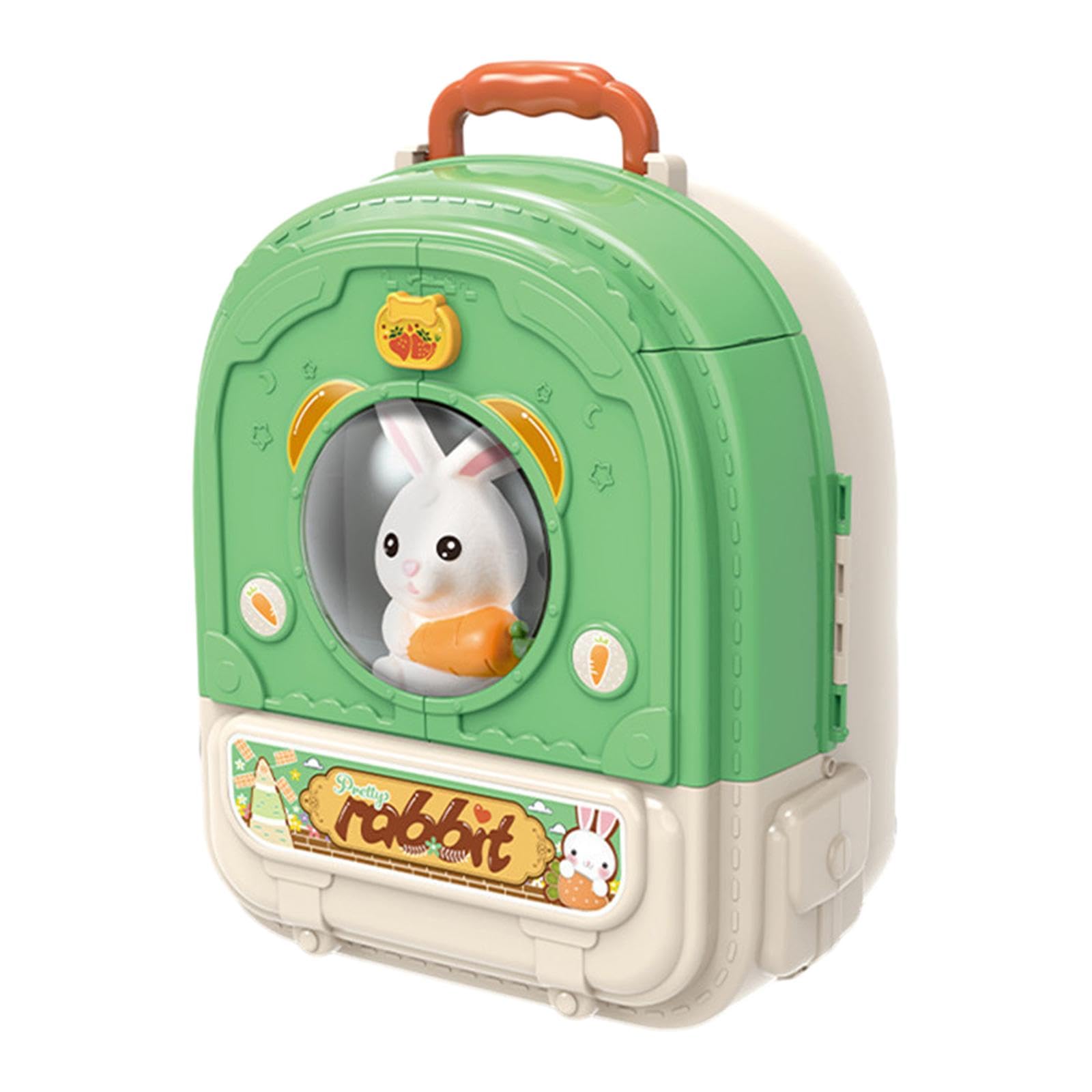 Mochila de Granja de Conejos, Juguete Transportín para Juegos de Imitación de Casa, Mochila para Mascotas, Juguete para Fiestas, Verde