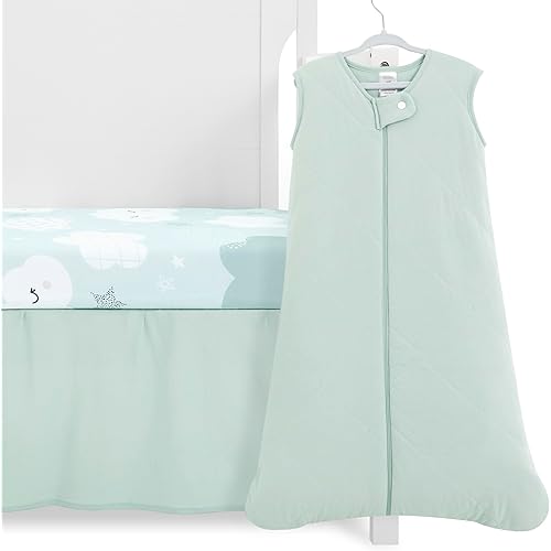 Evolur Dreamer 3 Piece Mini Crib Bedding Set, Machine Washable, Soft and Breathable Toddler Bedding Set, Includes Fitted Sheet, Comfortor and Crib Skirt
