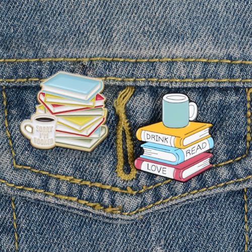 Image of Cartoon Books Enamel Pins Magic Book Badges Animal Brooches Lapel Pin for Backpacks Bag Hat Jacket Learning Graduation Gifts for Teacher Student Readers Book Lovers