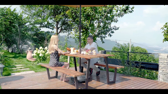 GIANTEX Ensemble Salon De Jardin -8 Personnes-Table Carrée De