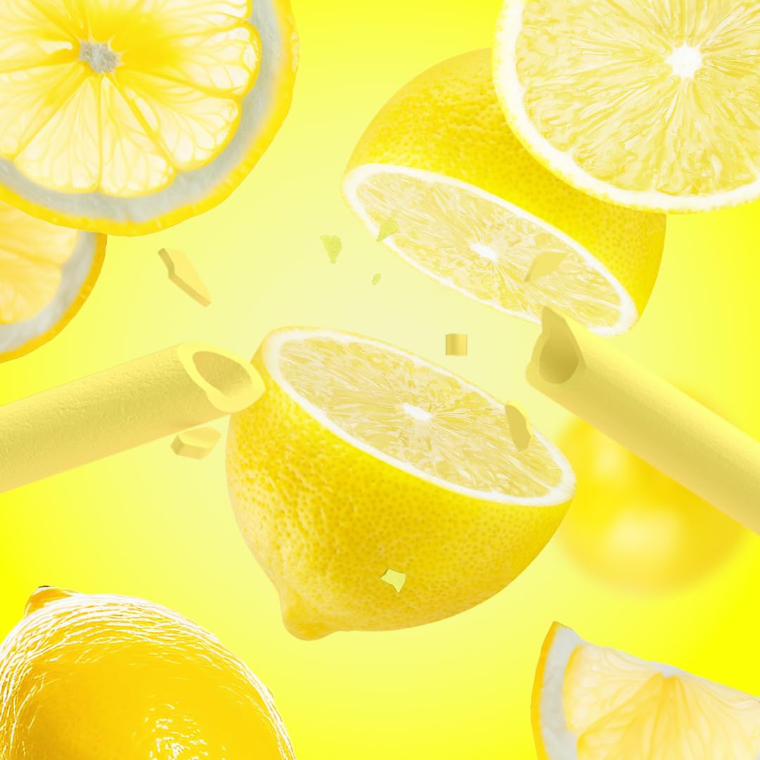 Sorbos - Pailles comestibles, saveurs citron. Durable, emballé individuellement, sans allergène, sans gluten, 100% biodégradable (lot de 200)