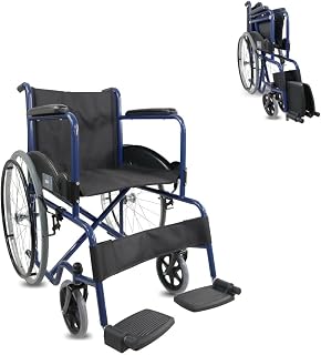 Mobiclinic®, Silla de ruedas, Autopropulsable, Plegable, Alcazaba, Asiento 46 cm, Sistema subebordillos, Reposabrazos acolchados, Reposapiés abatibles, Antipinchazos, Freno en las