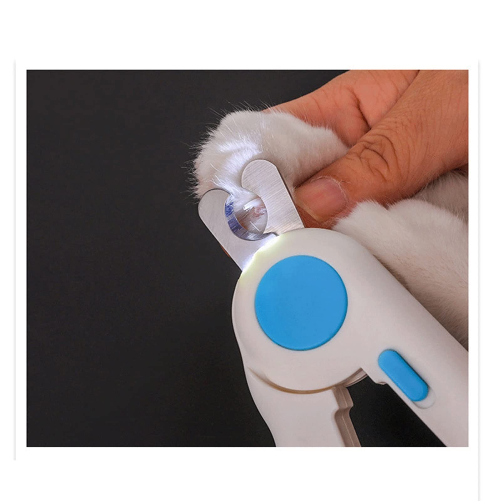 Cortaúñas para principiantes simple para mascotas, producto de limpieza, lámpara LED, a prueba de sangre, cortaúñas para gatos y perros (LED rosa)