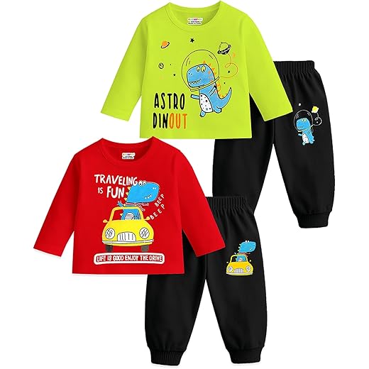 Baby Boy Cotton T-Shirt & Pyjama Set
