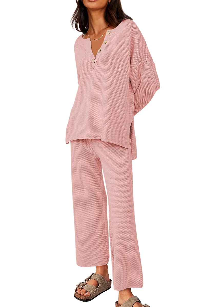LILLUSORYWomen's 2 Piece Trendy Outfits Oversized Slouchy Matching Sets Cozy Knit Sweatsuit Sets