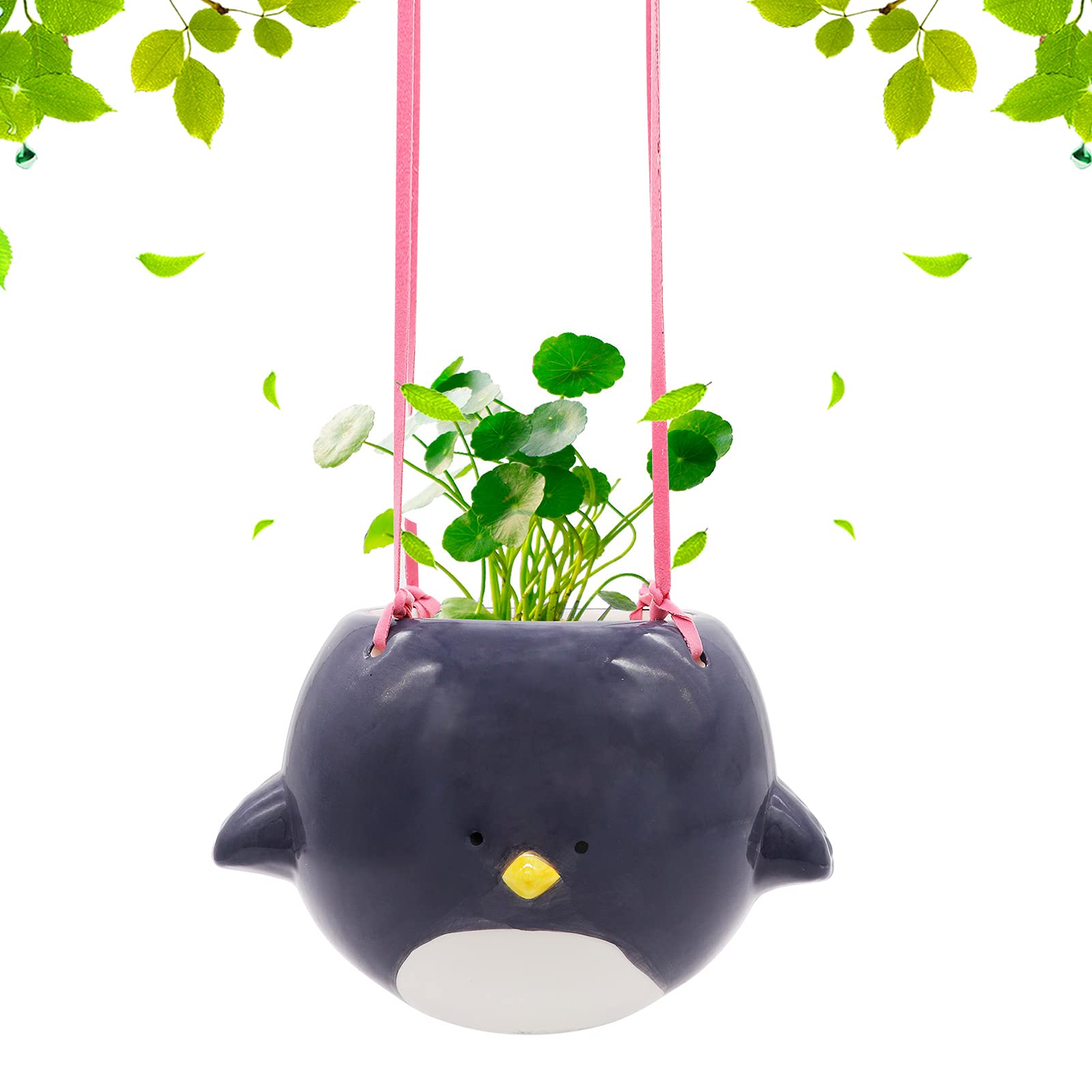 Hanging Planter for Indoor Outdoor Decor, Cute Flying Bird Hanging Plant Holder Flower Pots for Succulent, Cactus, Air Plants, Bonsai Wall Hanging Plants Pots Hanging Vase in Ceramic