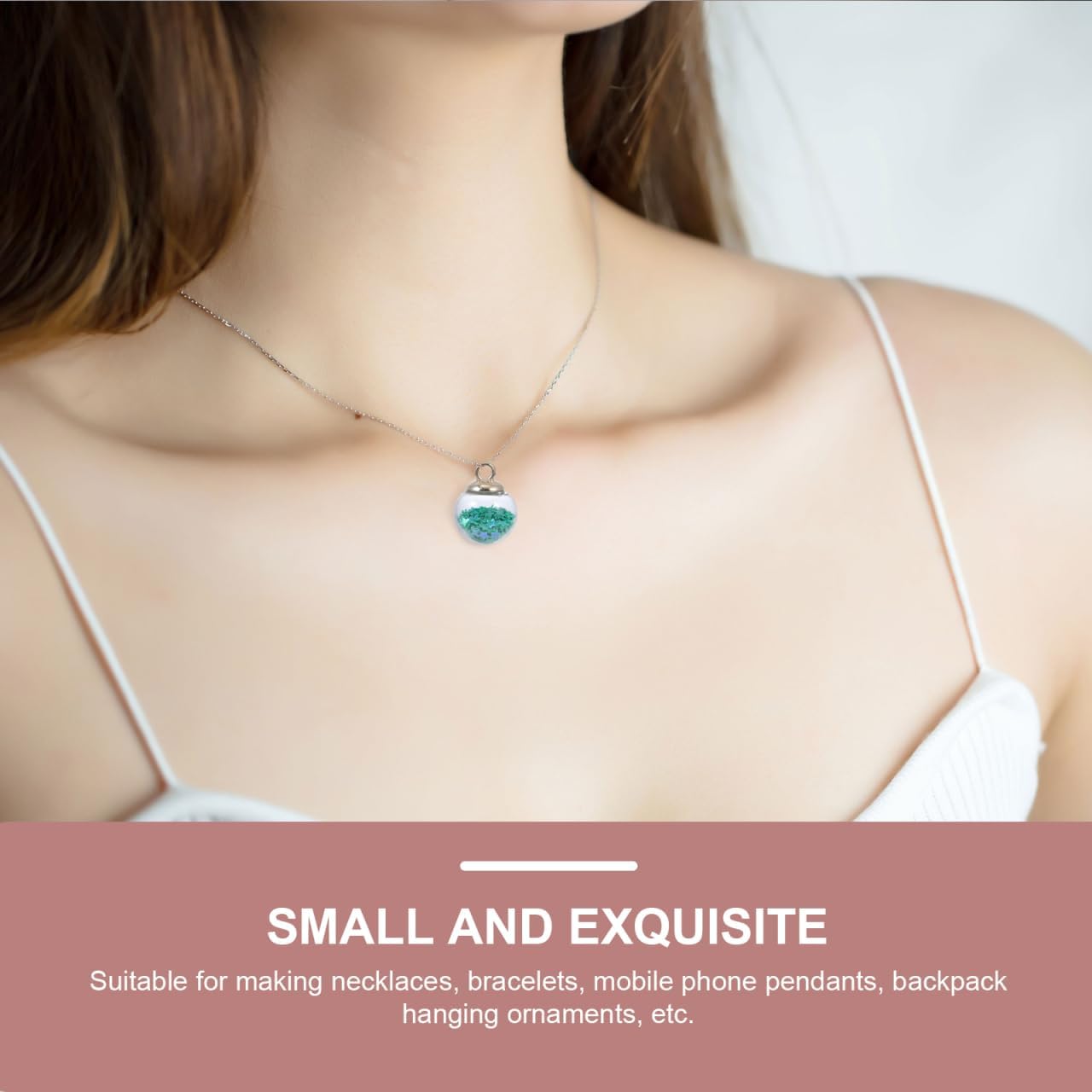 Glass Ball Charms with Star Sequins for Jewelry Making Small 0.78 Inch Pendants for Earrings Necklaces Diy Craft Projects Unique Hanging Decorations - Image 9