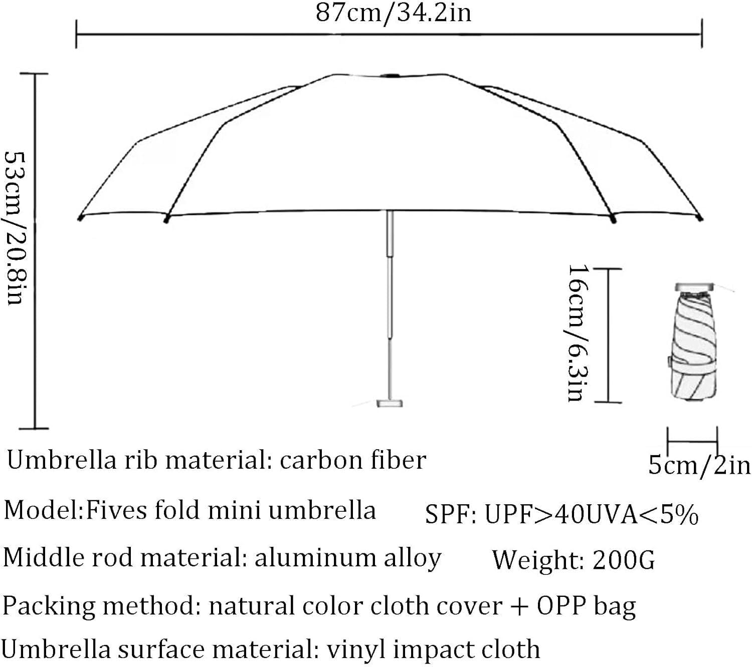 Parapluie Parapluie à 6 baleines, résistant au vent et aux UV, petit, léger, solide, mini, pliable(Purple)