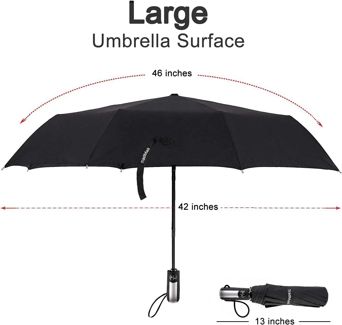 TradMall 10 Pack Bulk Umbrellas Travel Windproof Portable Compact Large Canopy Ergonomic Handle Auto Open & Close - Image 3