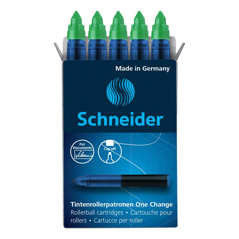 Schneider One Change Ink Roller (5 Cartridges) - Green / Single (5 Carts)