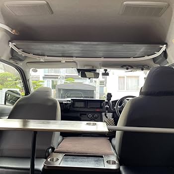 ハイエース　オーバーヘッドコンソールカーテンレール付き　ワイドハイルーフ用 ハイエースオーバーヘッドコンソールカーテンレール付き(黒