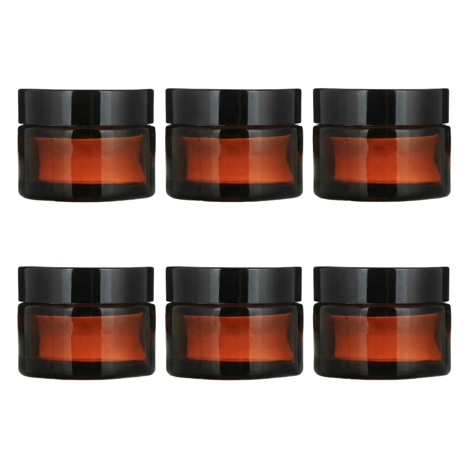 Bamboopack Brown 6Pcs 10Ml/10G Refillable Small Amber Glass Round Cream Jar Cosmetic Containers Sample Jars Vial Bottle With Inner Liners And Black Lids For Face Creams Lotions Llip Balm Etc