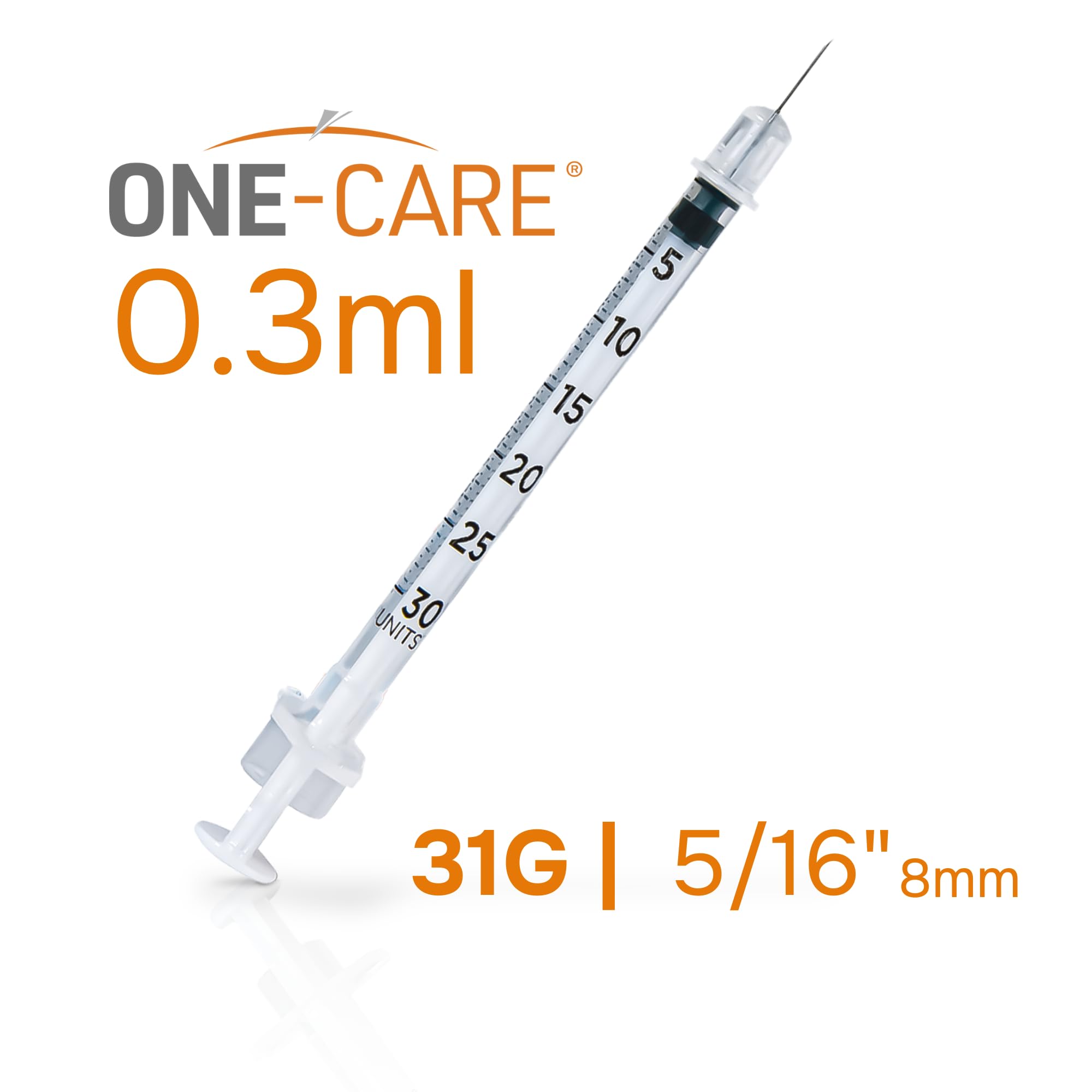 ONE-CARE Syringes - 0.3ml 31G Orange -2 ONE-CARE Syringes - 0.3ml 31G Orange -2