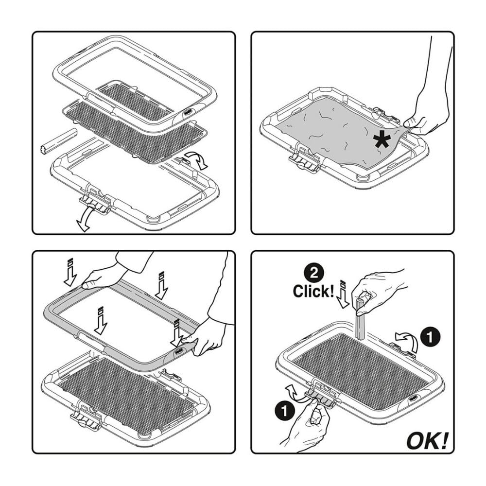 Paluplus Toilette Educativa per Animali, Misura 60x40 cm, tappetino con piedini antiscivolo e Torretta per Cani Maschi, Lettiera per Addestramento cuccioli cane e gatto -0600F