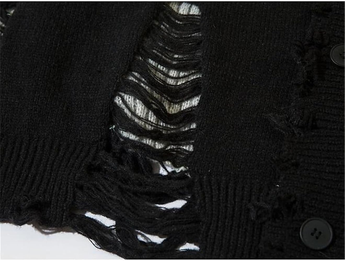 トップス KAMIYA Distressed Knit Cardigan BLACK トップス KAMIYA Distressed Knit Cardigan BLACK KAMIYA Distressed