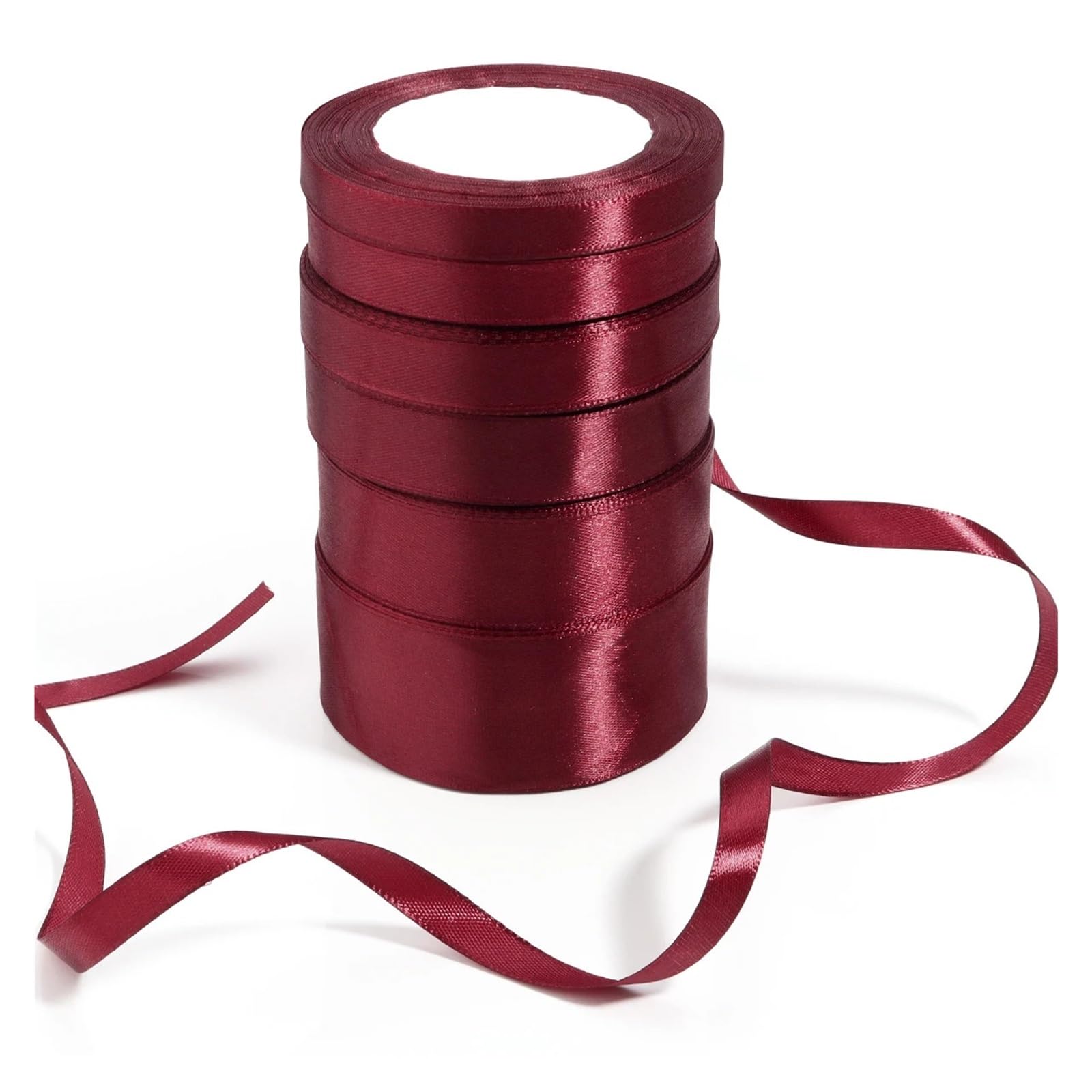 Bänder 100 Yards weinrotes einseitiges Satinband for Einwickeln von weihnachtlichem Nähstoffband(38mm)