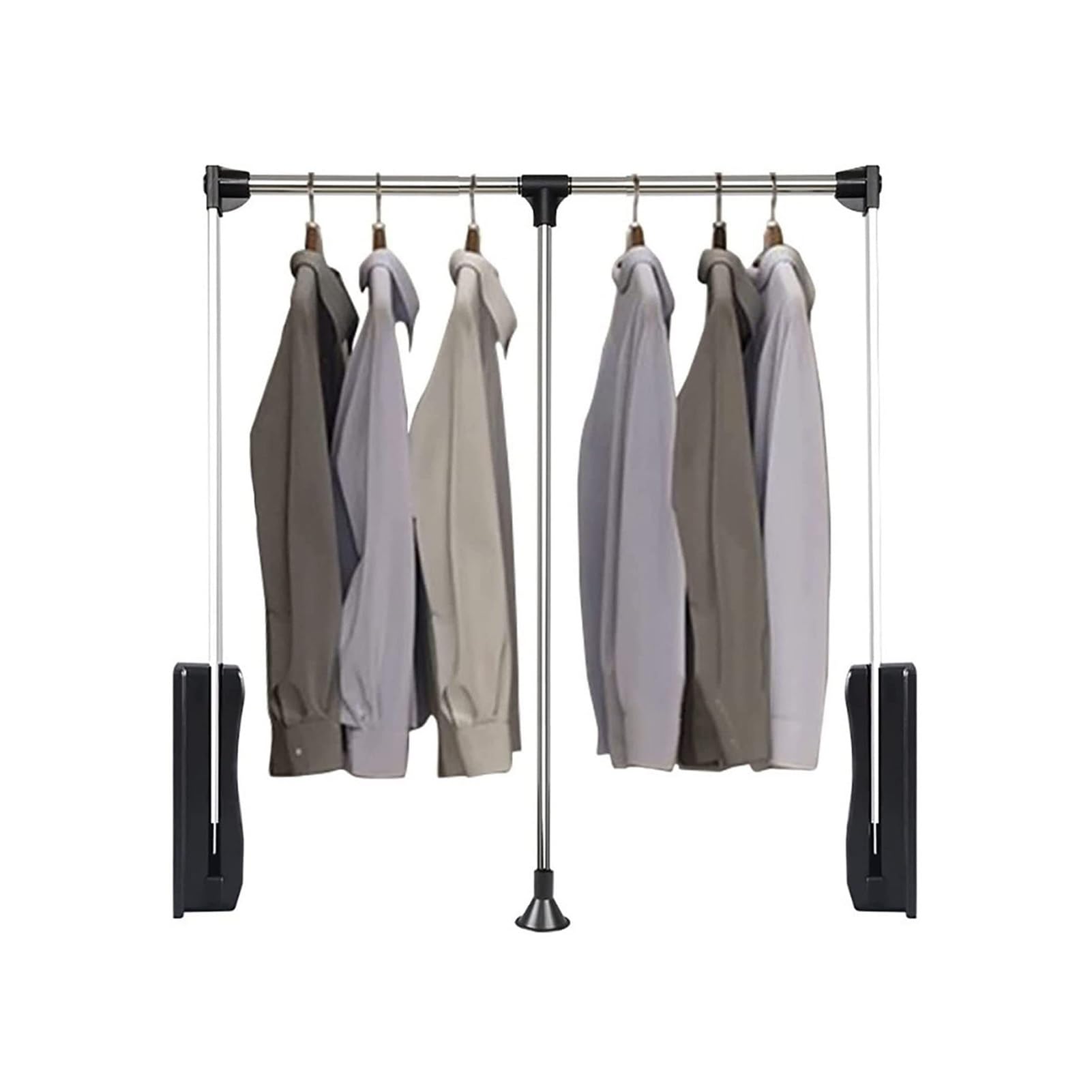 AYCDL Pull Down Closet Rod,Adjustable 51-121cm Lift Wardrobe Rail,Extendable Cloth Hanr with Pneumatic Buffer,Load-bearing 20KG,Color-51-66cm