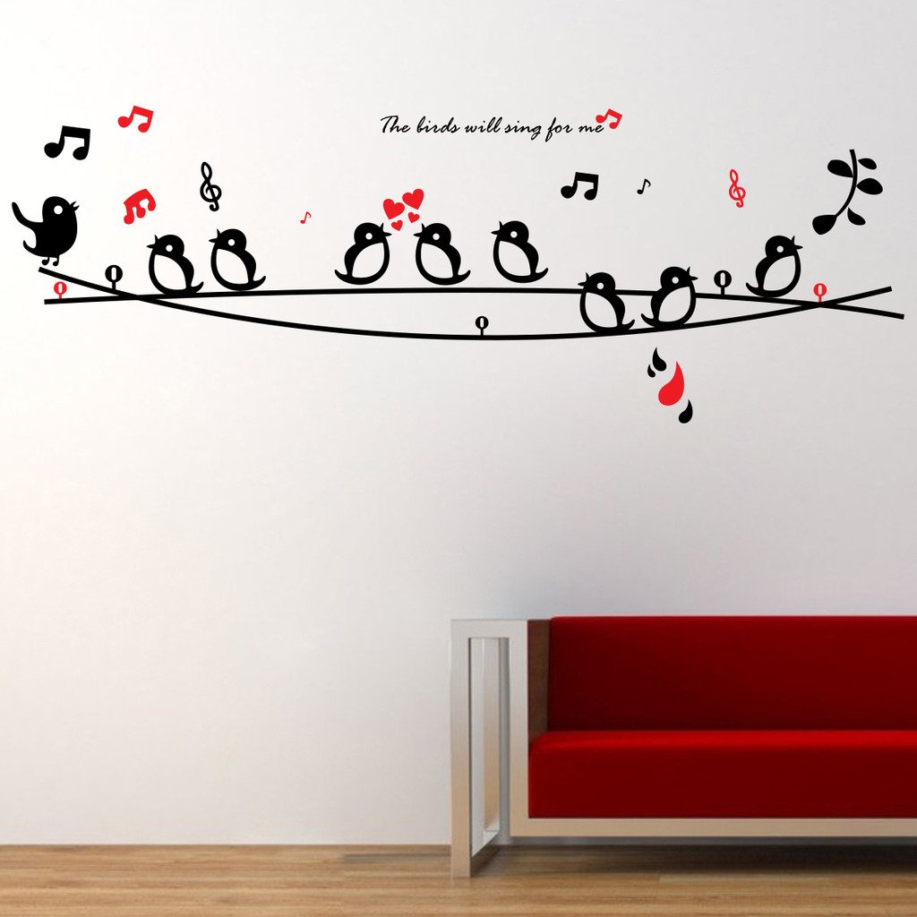 Decor Kafe Singing Birds Wall Sticker (PVC Vinyl Film, 134.62 cm x 48.26 cm x 2.54 cm, Black) (B015XJLZW4) Amazon Price History, Amazon Price Tracker