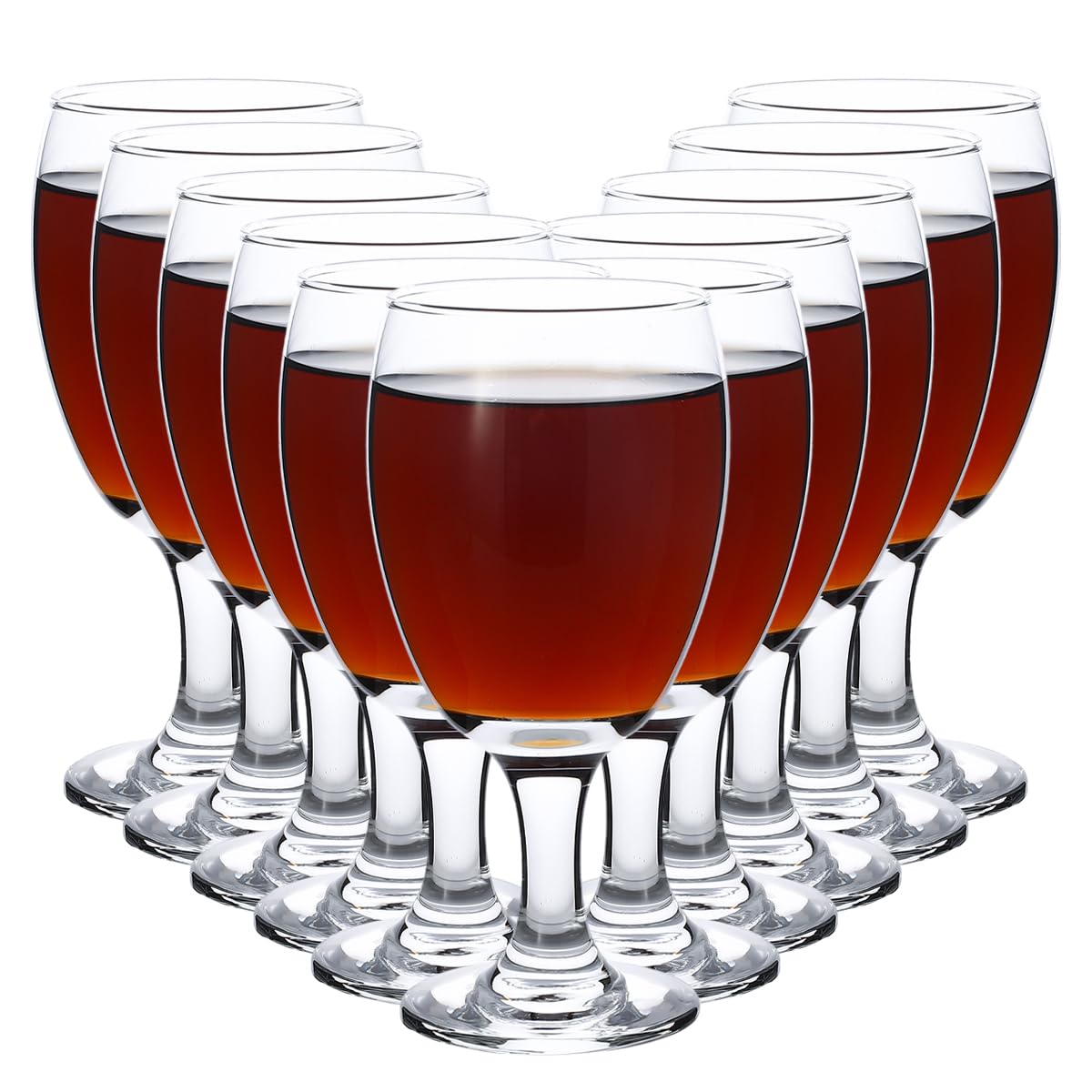Set of 12 Clear Glasses Water Goblet Glass Stemmed Water Glasses for Juice Wine Beer Tea Milk Cold Beverages Drinks (claer, 15.5, ounces)