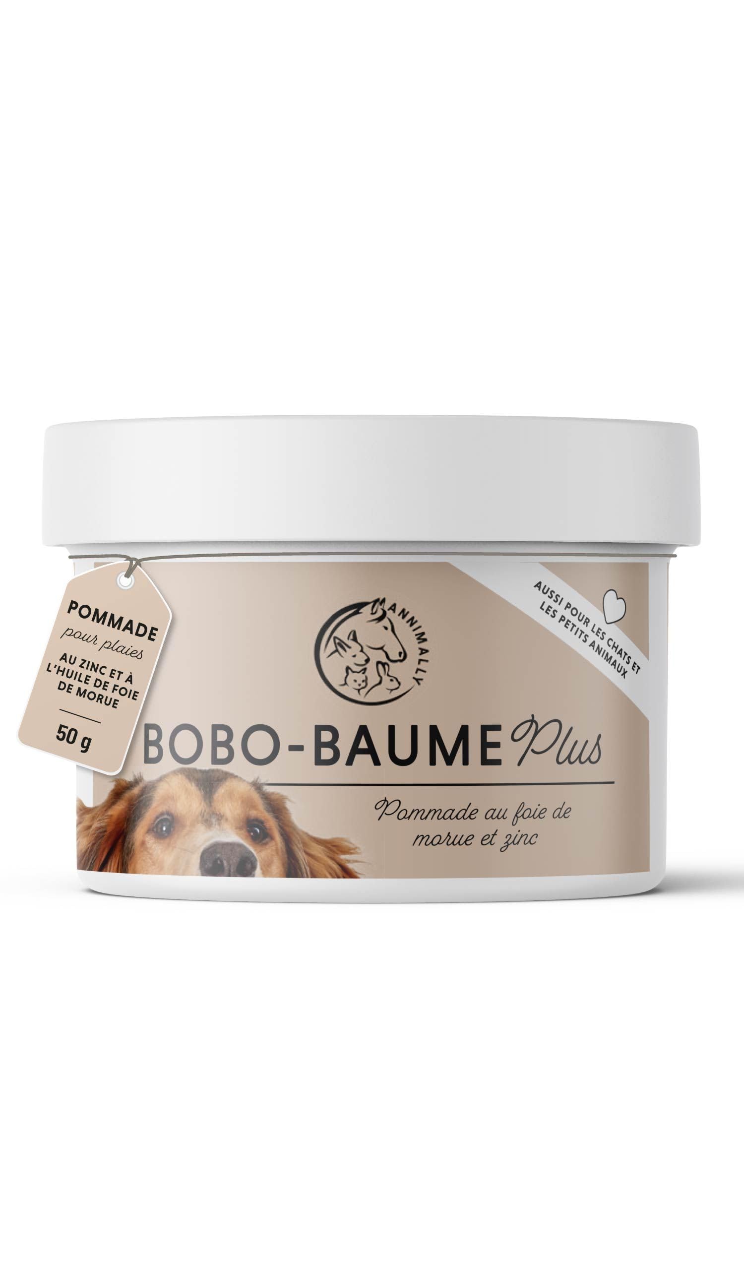 Pommade au Foie de morue et au Zinc pour Chiens 50g - Pommade pour blessures, eczéma et escarres - Baume pour Chiens, Chats, Chevaux et Petits Animaux avec du Zinc, de l'huile de Foie de morue