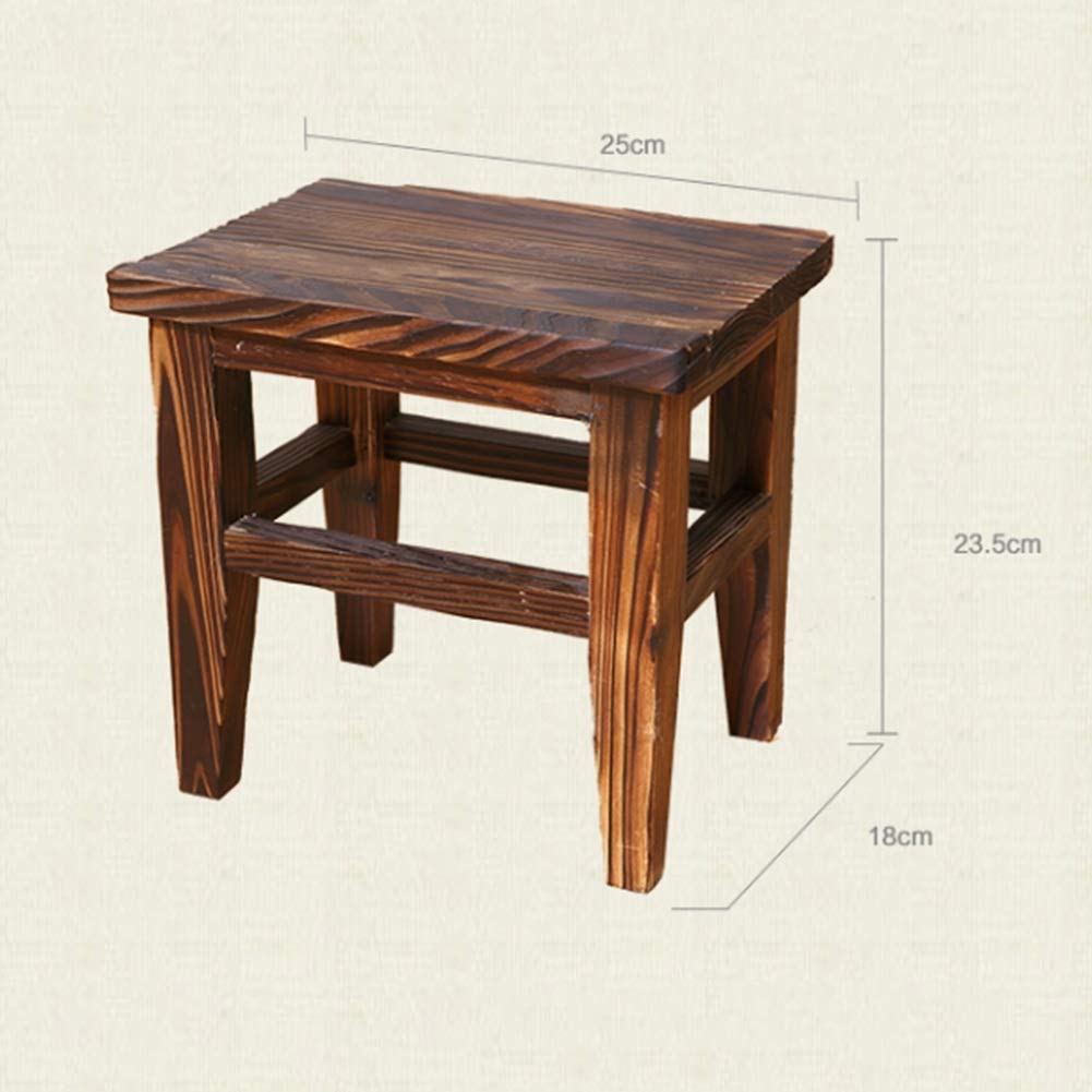 Simple Art Small Bench, Home Solid Wood Bench, Multi-Function Home Decoration Stool, B-D, Wood-Color, 34 * 23 * 42cm