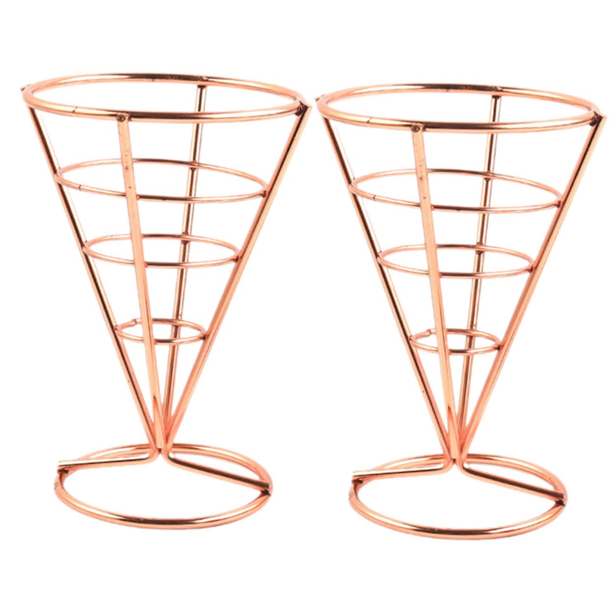 CATIEBYE 2pcs French Fries Cone Basket Holder Creative Snack Display Rack for Fried Chicken Appetizers and More for Restaurants Cafes and Parties