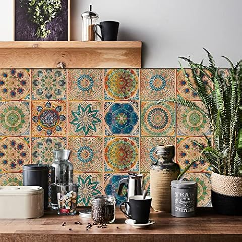 HORIWE Retro Tile Stickers for Home Decor Cover