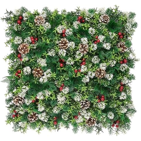 KARAT Plant Wall with Red Berries and Pine Cones Cover