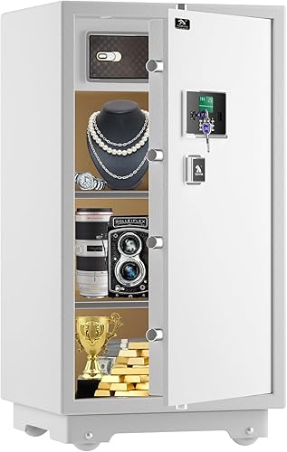 TIGERKING - Caja fuerte extra grande de 7.2 pies cúbicos, caja fuerte para el hogar con doble cerradura de llave de seguridad y caja de bloqueo