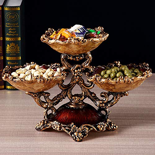 Corbeille à Fruits, 3 éTages DéCoration Panier De Fruits Style EuropéEn RéTro Coupe De Fruit Luxe Porte-Fruits Support De Rangement Cover