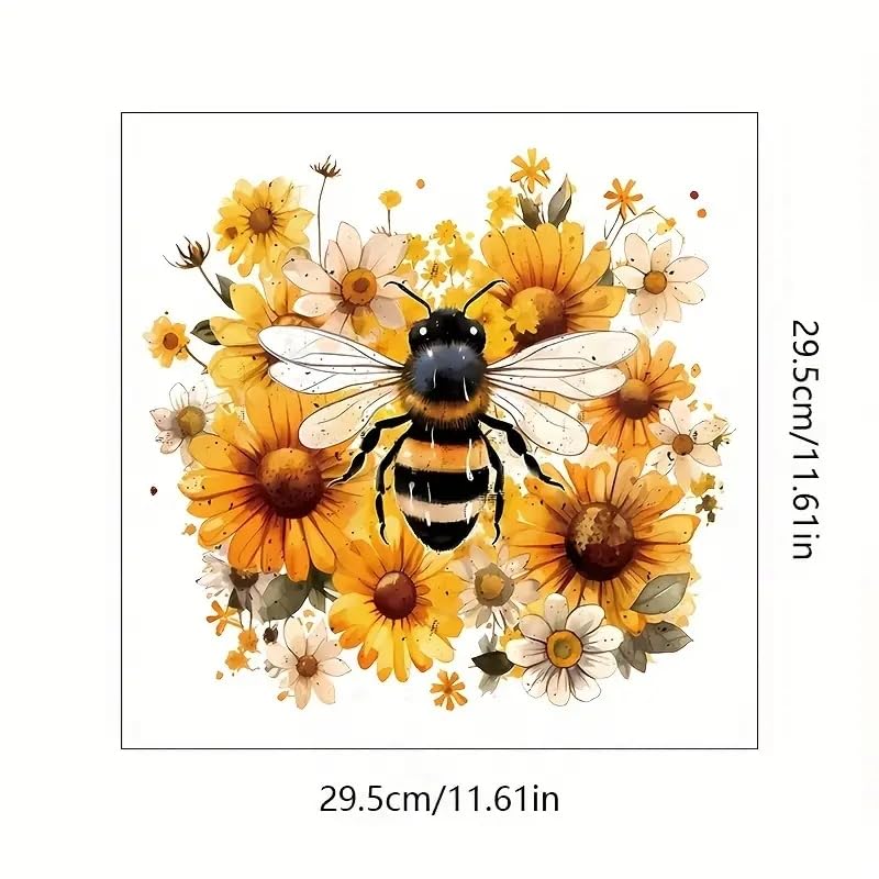 Bee Daisy Flower Butterfly Toilet Cover Sticker Decals,Spring Flower Leaf Butterfly Waterproof Toilet Lid Tank Seat Decals Cistern Self-Adhesive Bathroom Wall Sticker
