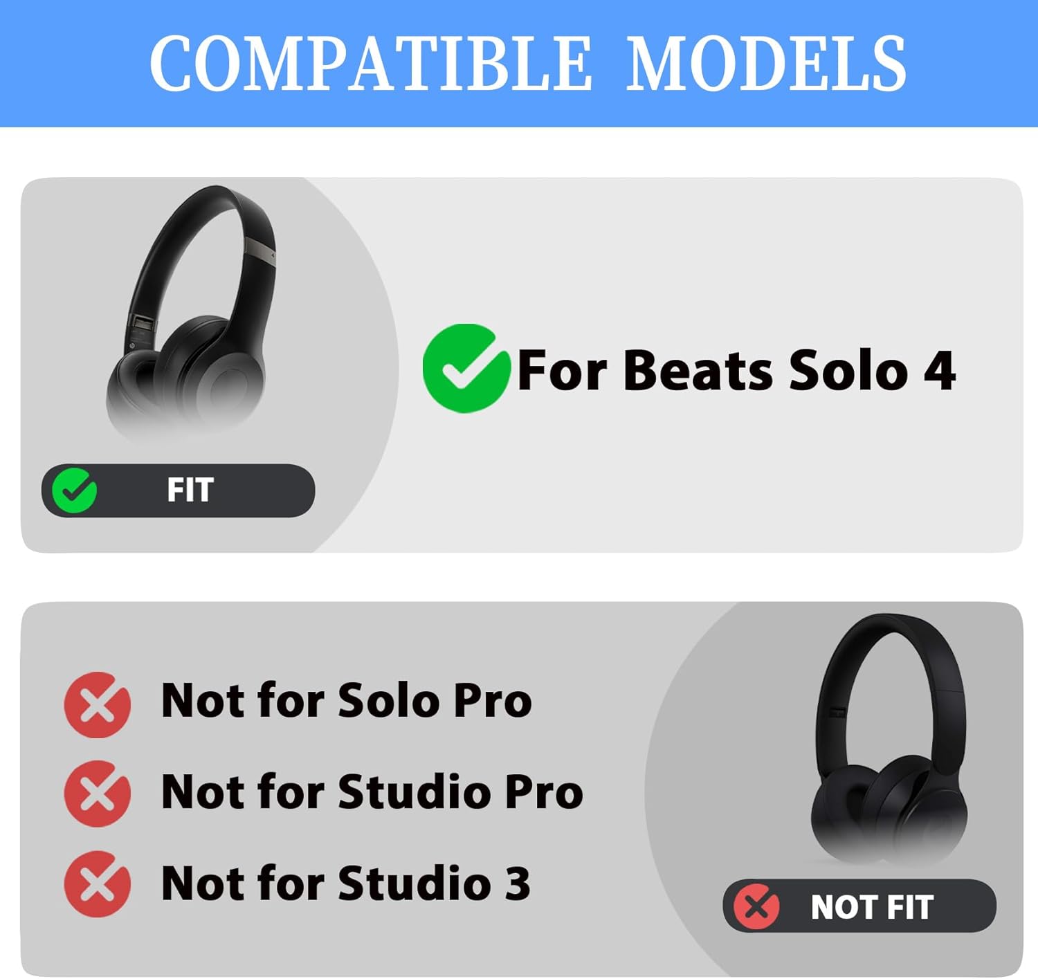 Solo 4 Replacement Headband & Hinge Replacement for Beats Solo 4 Headphone,Durable Parts Accessories Repair Kit Set(Matte Black)