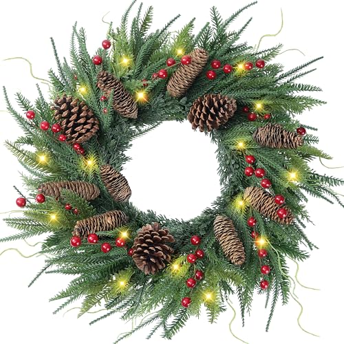 24’’ Real Touch Norfolk Pine Wreath Artificial...