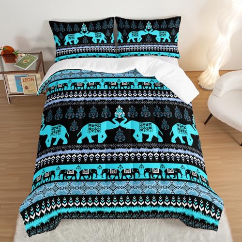 UEVBF Western Elephant Comforter Set King Size with 2 Pillowcases.