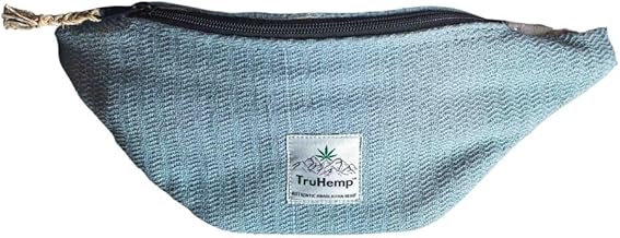 TruHemp Eco Fanny Pack: Minimalist Pack | Effortless Style | Crossbody Bag | Hemp Fanny Pack | Unisex Fanny Pack | Travel Fanny Pack | 2 Compartments pack in 1, Arctic Blue, Fanny Pack