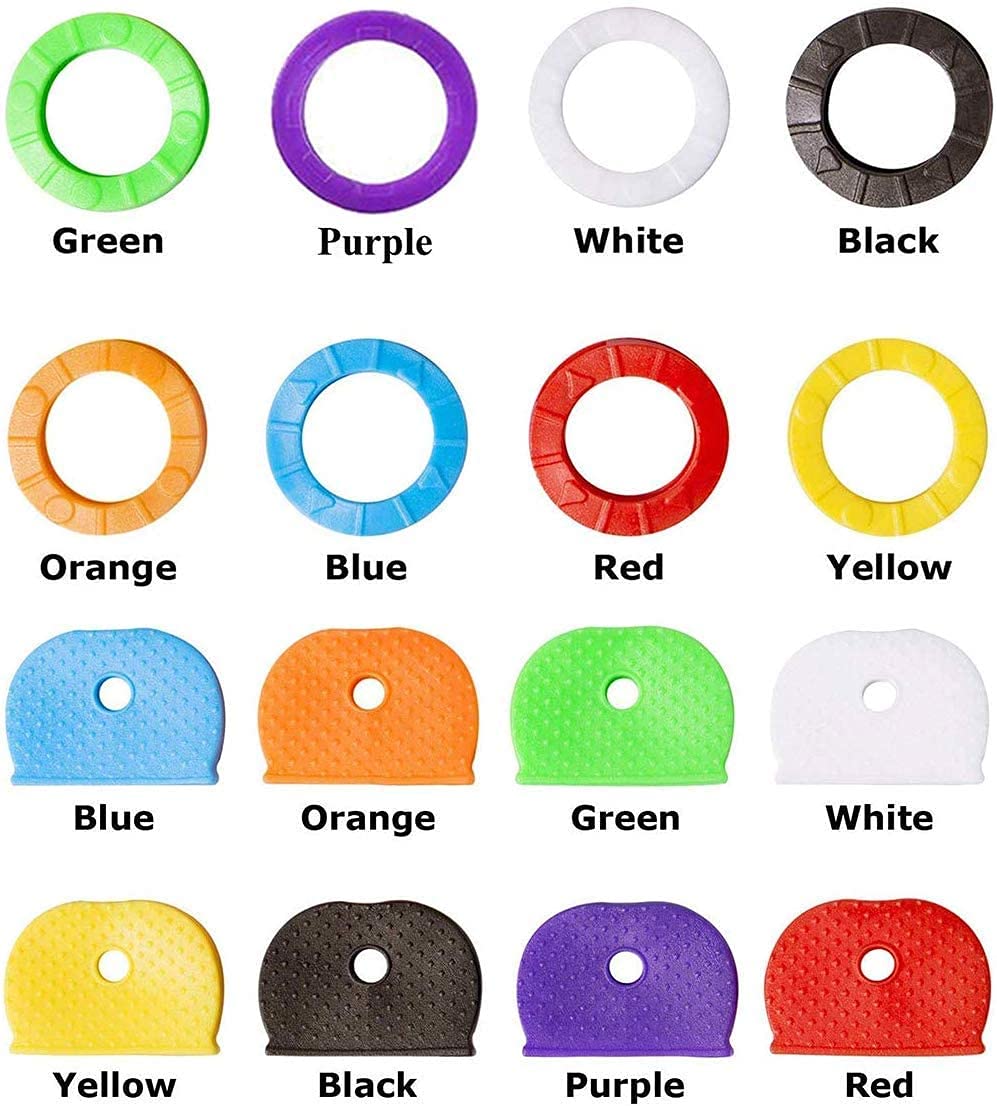 Lot De 64 Capuchons Silicone Colorés Pour Clés - Élastiques, Identification Facile - Couleurs Aléatoires