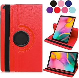 Vultic [Rotating] Case for Samsung Galaxy Tab A 10.1 2019 [T510/T515], 360 Degree Stand [Auto Sleep/Wake] Folio Leather Smart Tablet Cover (Red)