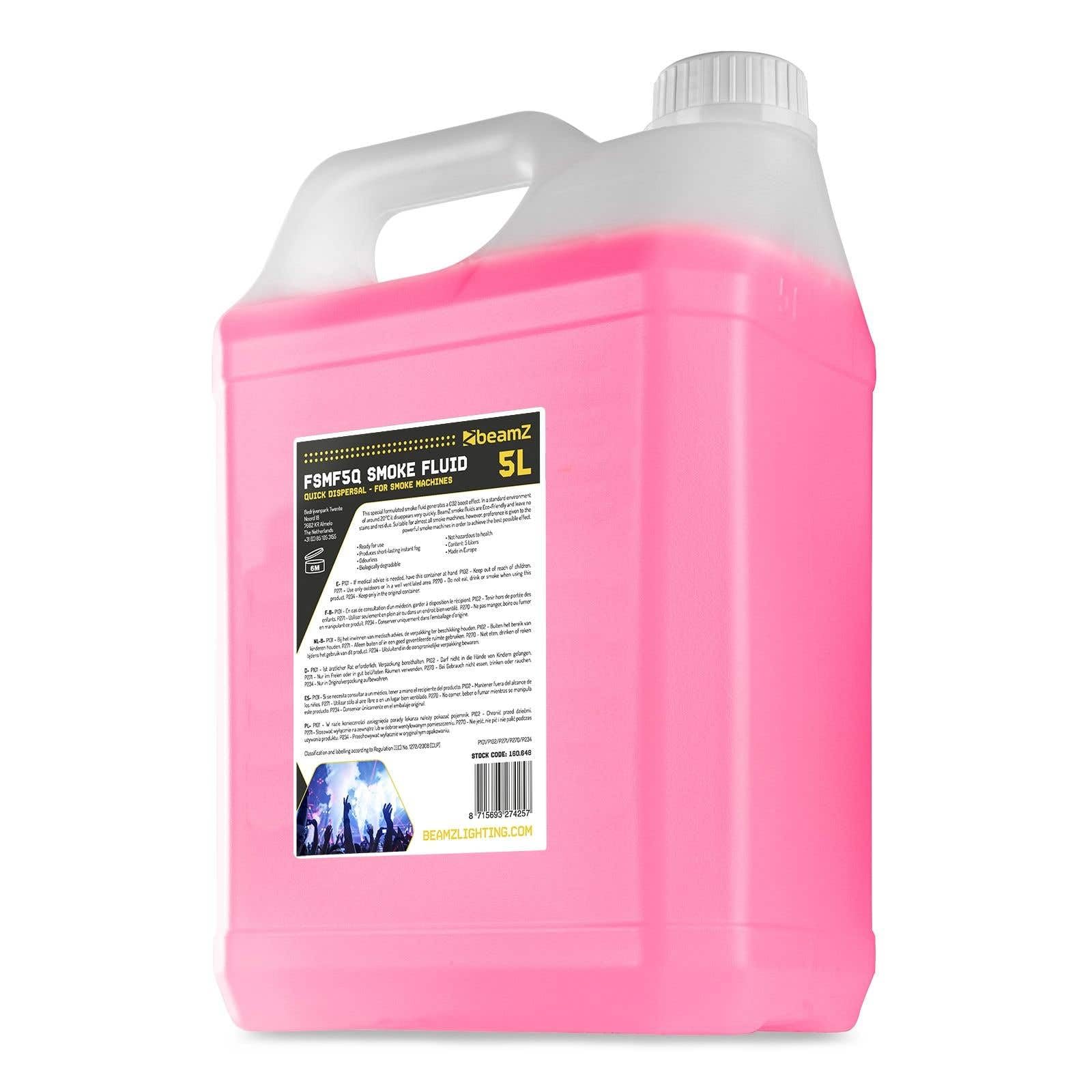 beamZ Liquido per Nebbia 5L Effetto CO2 Dispersione Rapida rosa