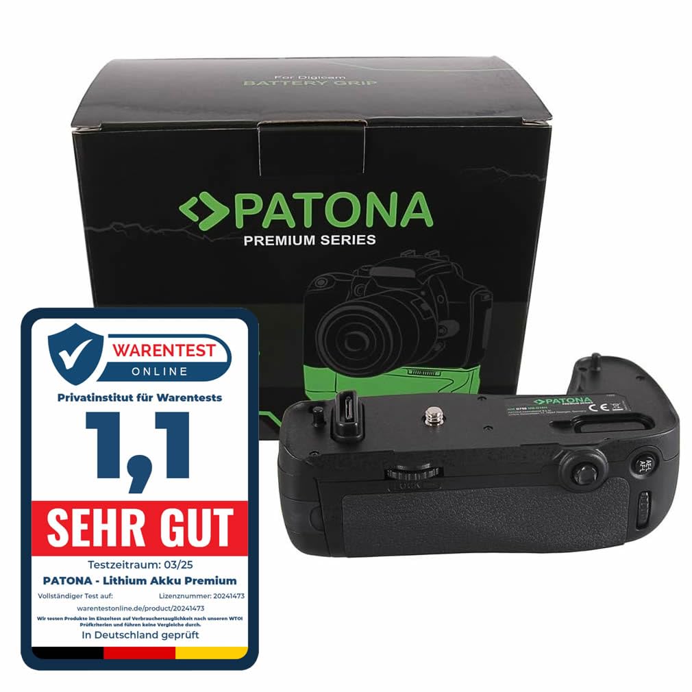 PATONA Empuñadura de batería de repuesto para Nikon MB-D16 MB-D16H, compartimento para 1 batería EN-EL15/6 pilas AA (no incluidas), mango de batería con mando a distancia por infrarrojos
