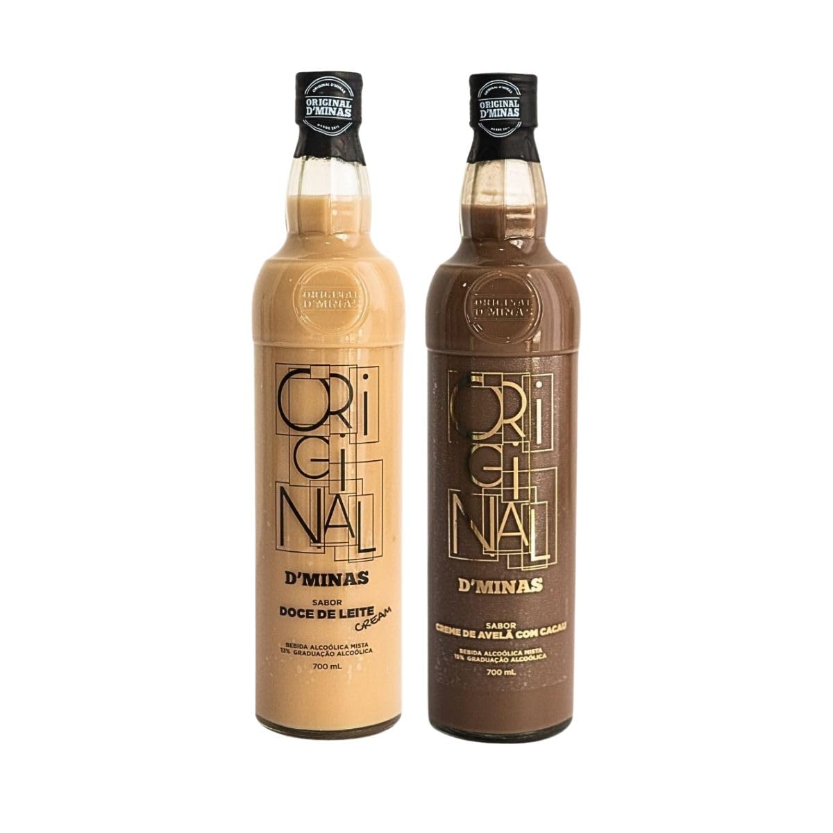 Kit Licores Cremosos: Doce de Leite e Avelã com Cacau, 2 Unidades, 700 mL cada