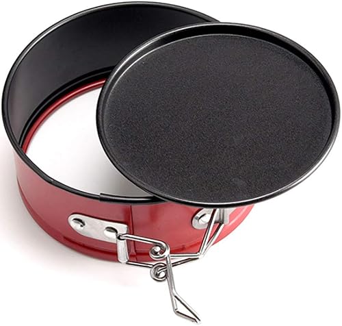 Goeielewe - Molde antiadherente de 4 pulgadas, acero al carbono a prueba de fugas para tartas rojas, mini pizzas, quiches, molde para tarta de