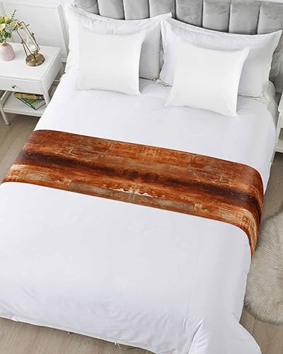 Miniatura 5 de Camino de cama naranja quemado para cama tamaño Queen, manta decorativa abstracta para pie de cama, pintura moderna al óleo, protector de ropa de
