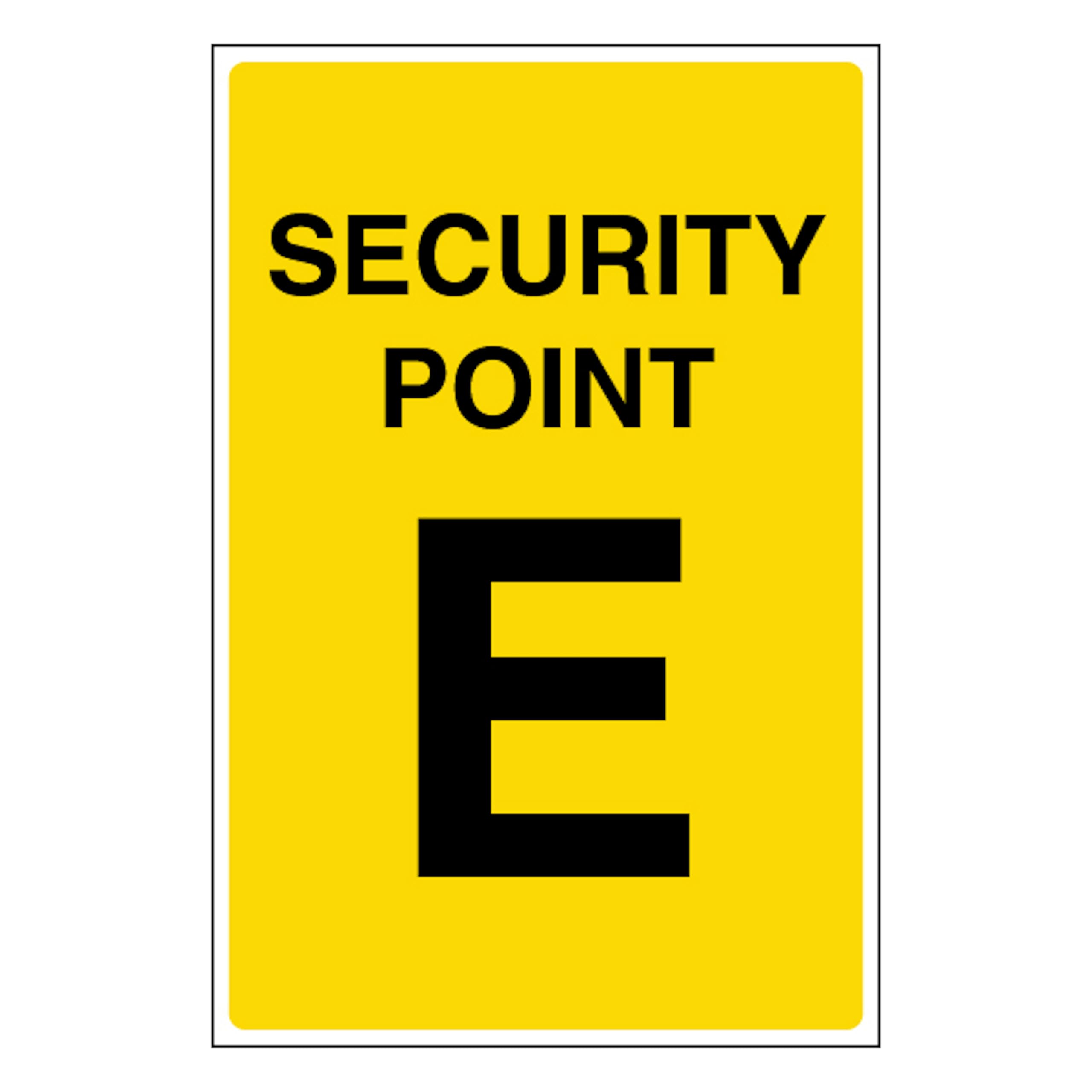 V Safety Security Point E 100 x 150 mm - 1mm Rigid Plastic