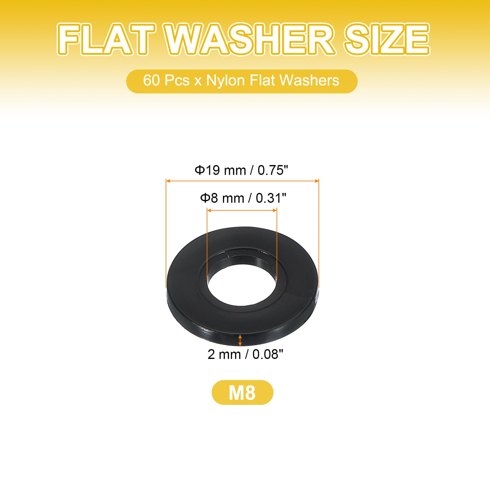 PATIKIL M8 Nylon Flat Washers - Image 2