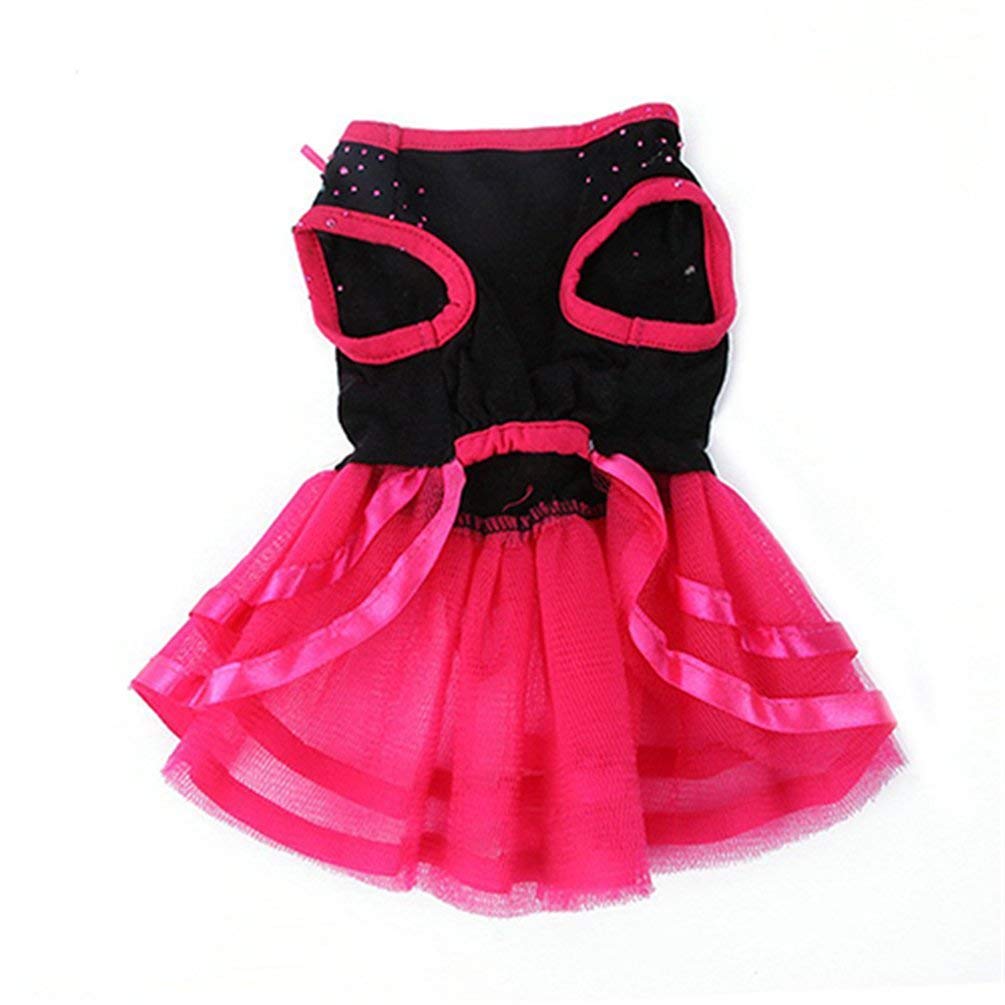Li-ly Premium Qualité Rose Fleur Gaze Tutu Robe Chiot Chien Princesse Vêtements Costume pour Chihuahua Caniche Yorkshire