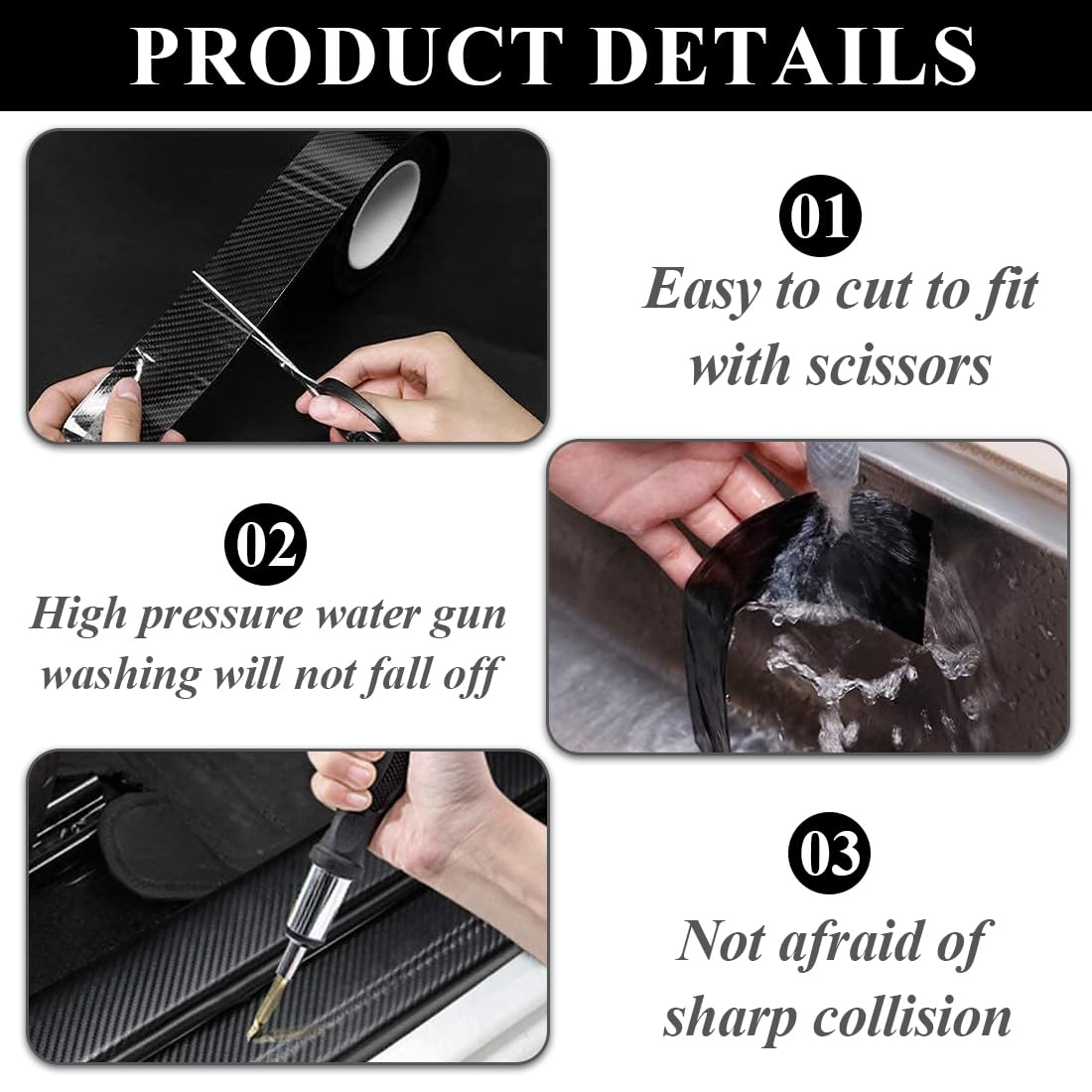 Nastro Adesivo Decorativo Effetto Carbonio - 5m X 20mm, Per Auto, Moto, Modellismo - Foto 8